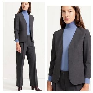 New Theory Lindrayia Blazer Traceable Wool Dark Cement Size 8